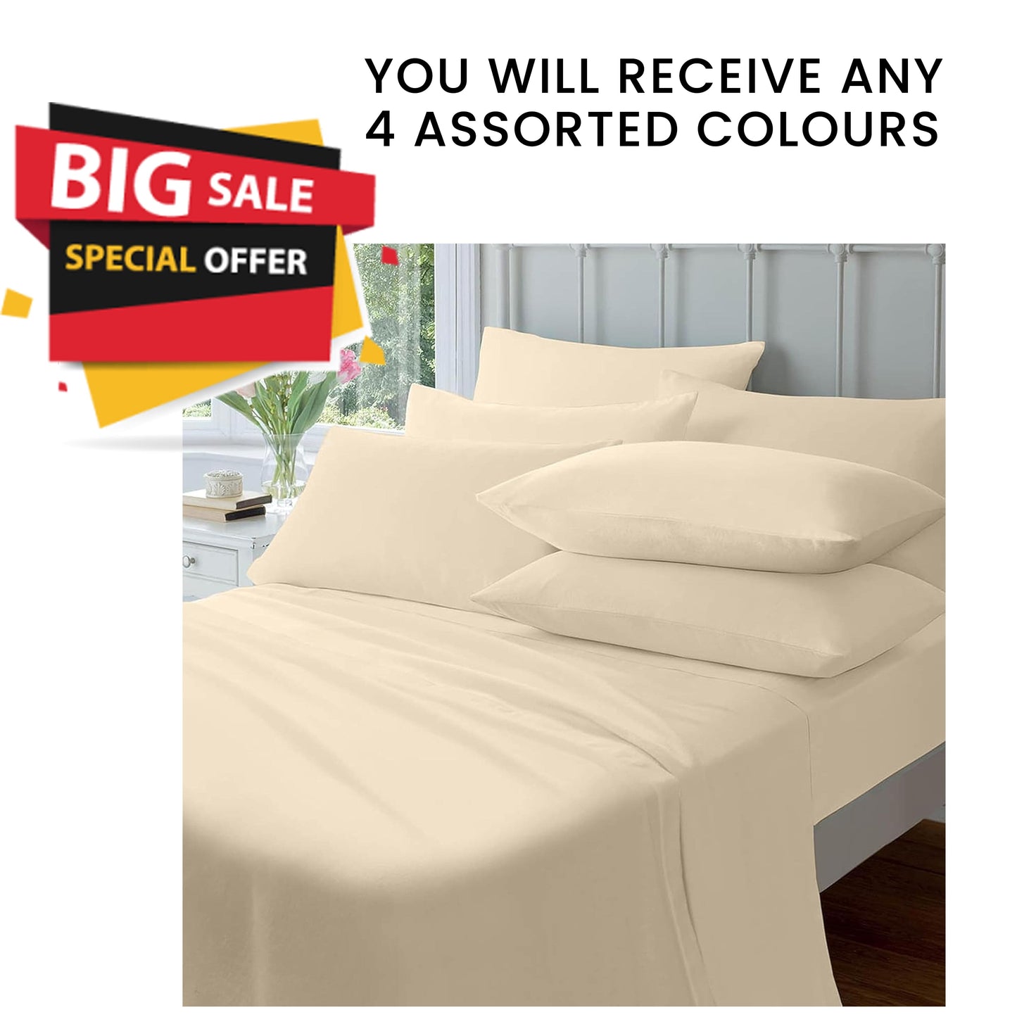 4 Pack Flannelette Fitted Sheets Super Soft Brushed Cotton Bed Sheet Thermal Warm Cosy Extra Deep Luxury Bedding Assorted Colours by OLIVIA ROCCO