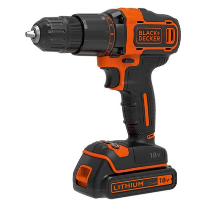 Taladro percutor Black &amp; Decker de iones de litio de 18 V y 2 engranajes