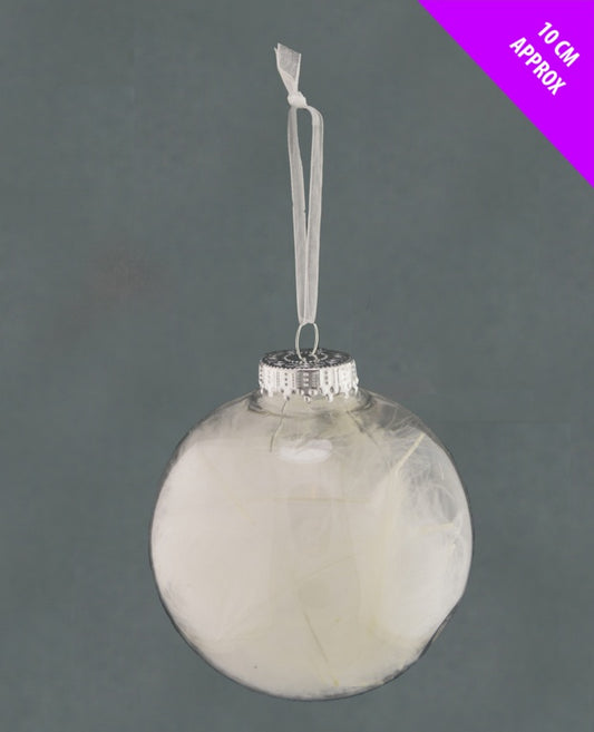 Davies Products Clear Feather Bauble