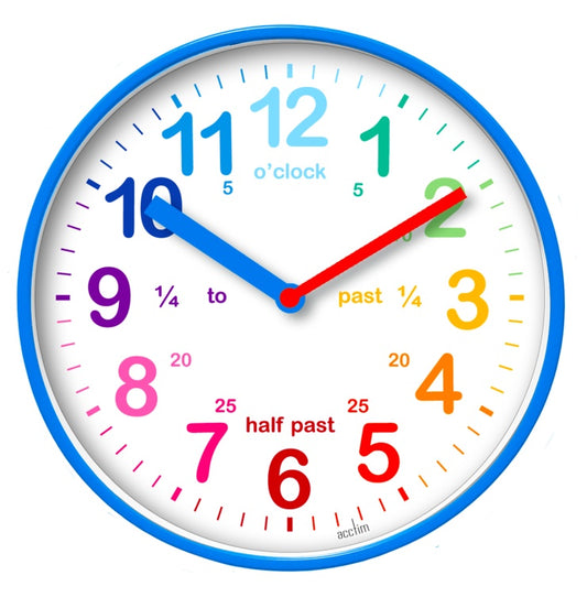 Acctim Wickford Kids Time Teach Clock 20cm Blue