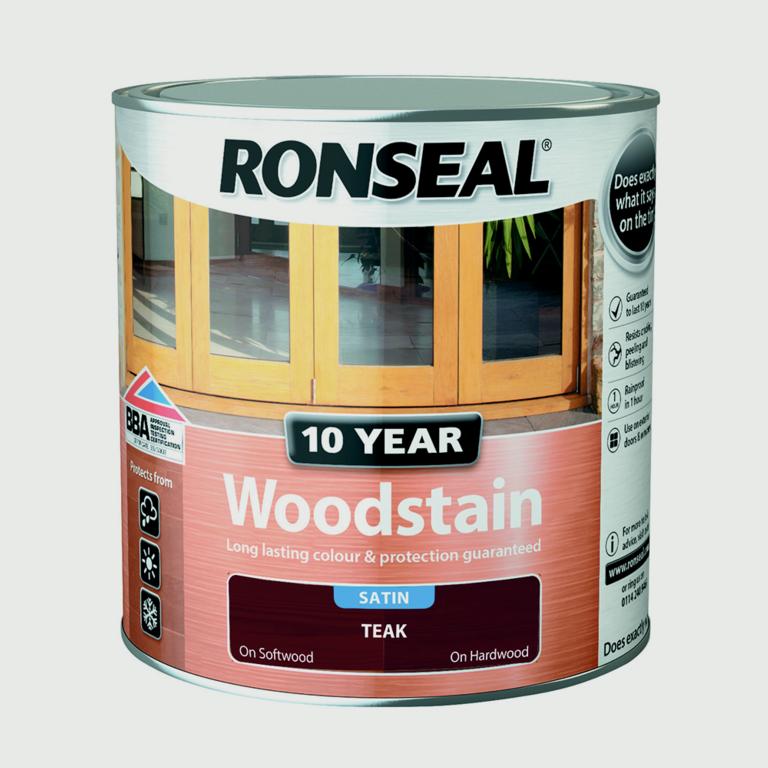 Ronseal 10 Year Woodstain Satin 2.5L / Teak