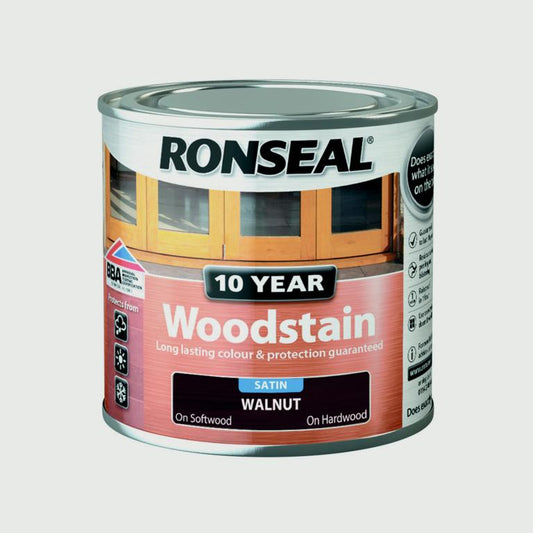 Ronseal Lasure pour bois satinée 10 ans 250 ml Noyer