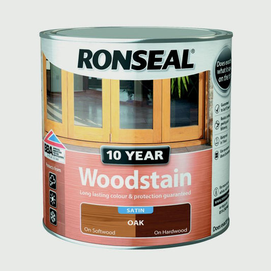 Ronseal Lasure pour bois satinée 10 ans 750 ml Chêne