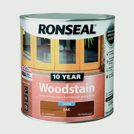 Ronseal 10 Year Woodstain Satin 2.5L / Oak