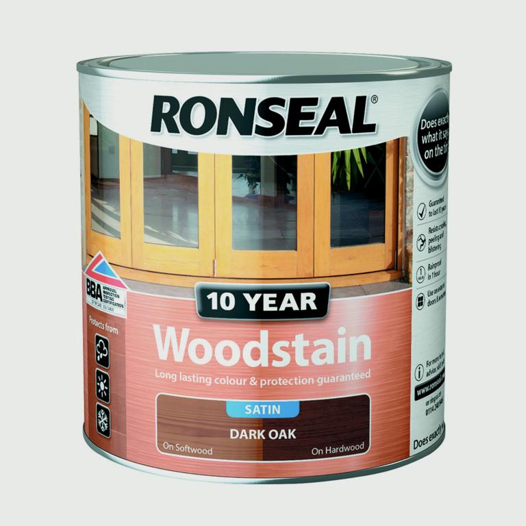 Ronseal 10 Year Woodstain Satin 2.5L / Dark Oak