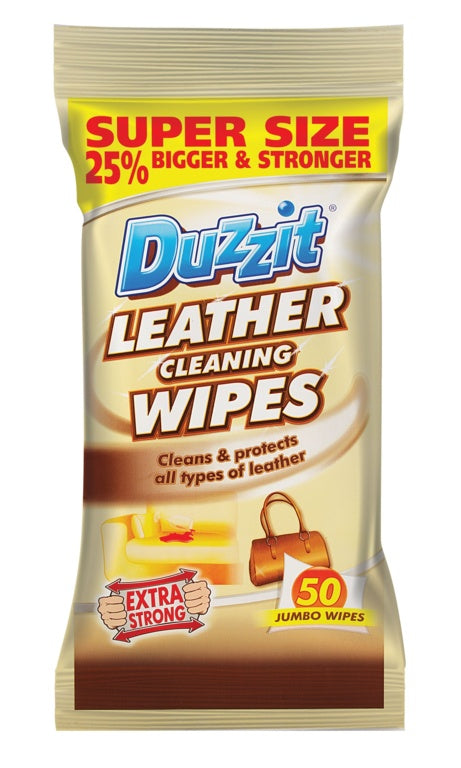 Lingettes nettoyantes pour cuir Duzzit, paquet de 50 