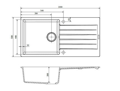 Reginox Harlem Single Bowl Granite Sink