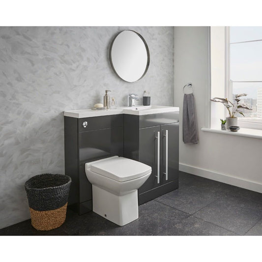 Meuble WC Kvit Matrix Gris Brillant