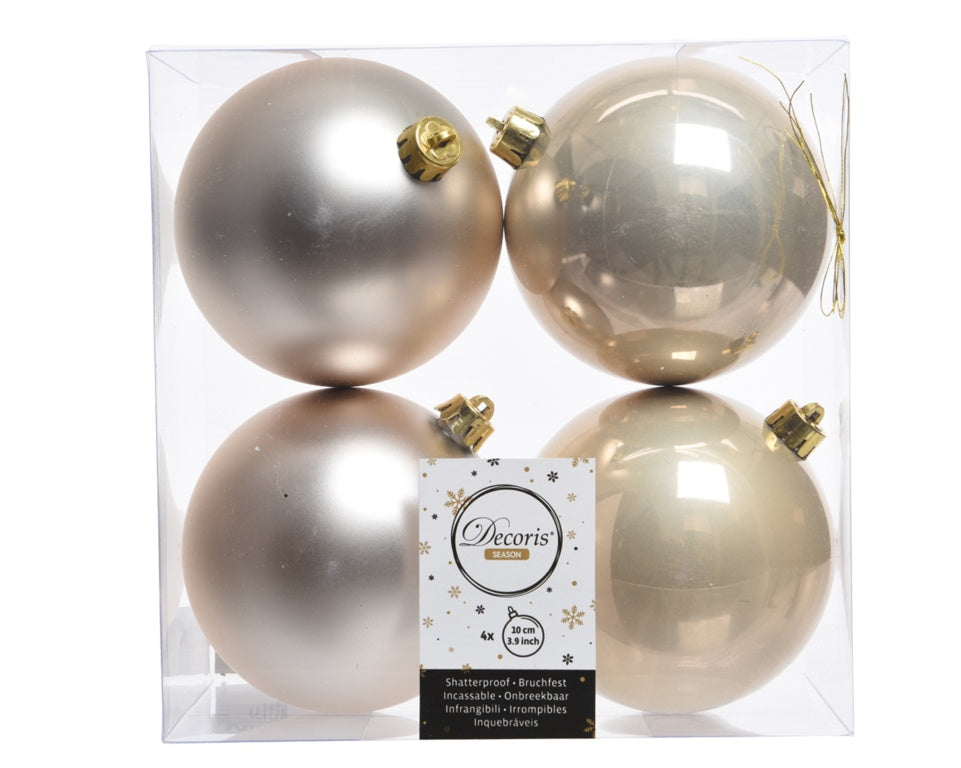 Kaemingk Shatterproof Plain Baubles Pack 4