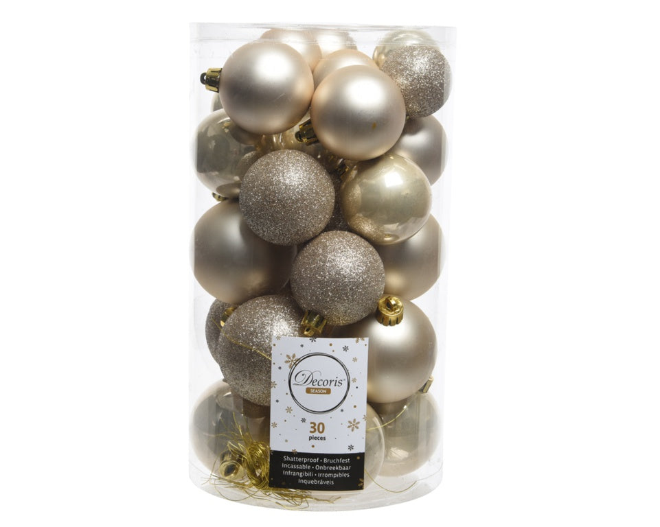 Kaemingk Shatterproof Baubles Mixed Tube of 30