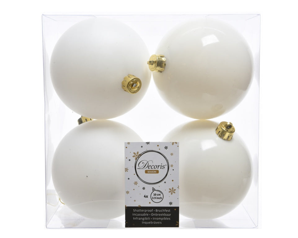 Kaemingk Shatterproof Plain Baubles Pack 4