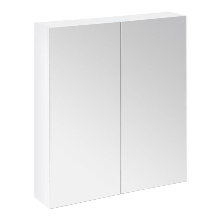 SP Avalon Gabinete con espejo de 2 puertas, color blanco brillante, suspendido en la pared