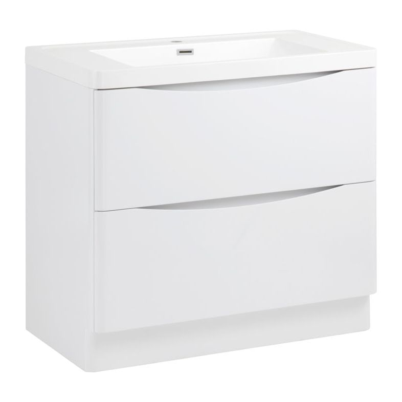 Meuble Lavabo 2 Tiroirs SP Ocata Blanc Brillant