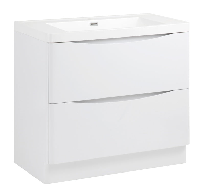 SP Ocata Gloss White 2 Drawer Basin Unit