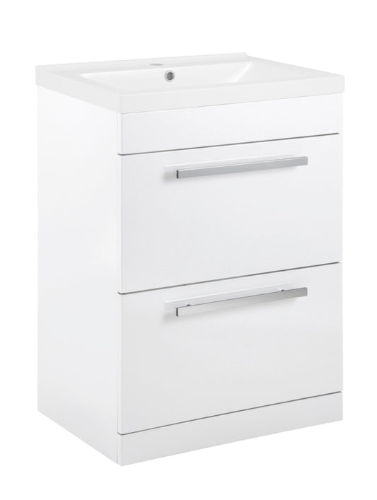 Mueble para lavabo SP Avalon de 2 cajones blanco brillante