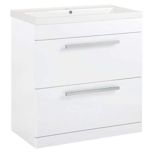 Mueble para lavabo SP Avalon de 2 cajones blanco brillante