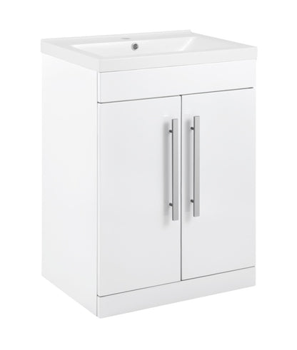 Mueble para lavabo SP Avalon, 2 puertas, blanco brillante