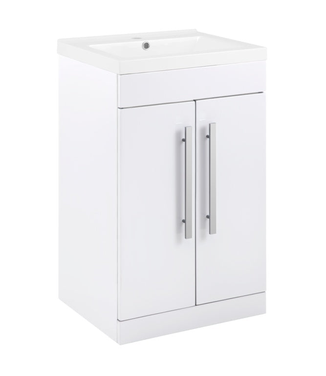 Mueble para lavabo SP Avalon, 2 puertas, blanco brillante