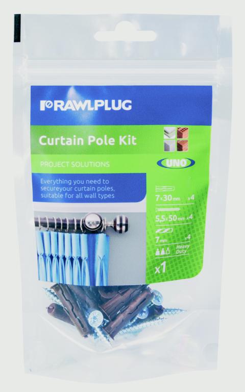 Rawlplug Curtain Pole & Blind Kit