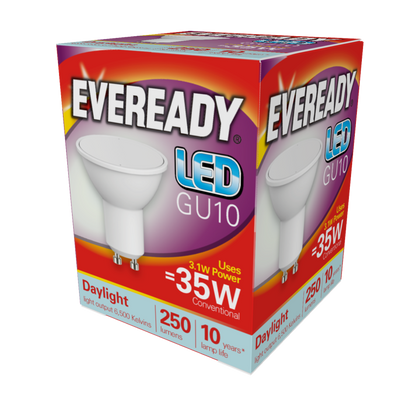 Eveready LED GU10 3W 250lm Lumière du jour 6500k