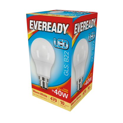 Eveready LED GLS 5,6w 470lm Blanco Cálido 3000k B22