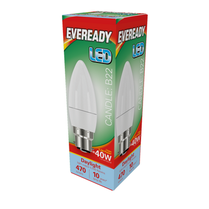 Bougie LED Eveready 6W 480lm Lumière du jour 6500k B22