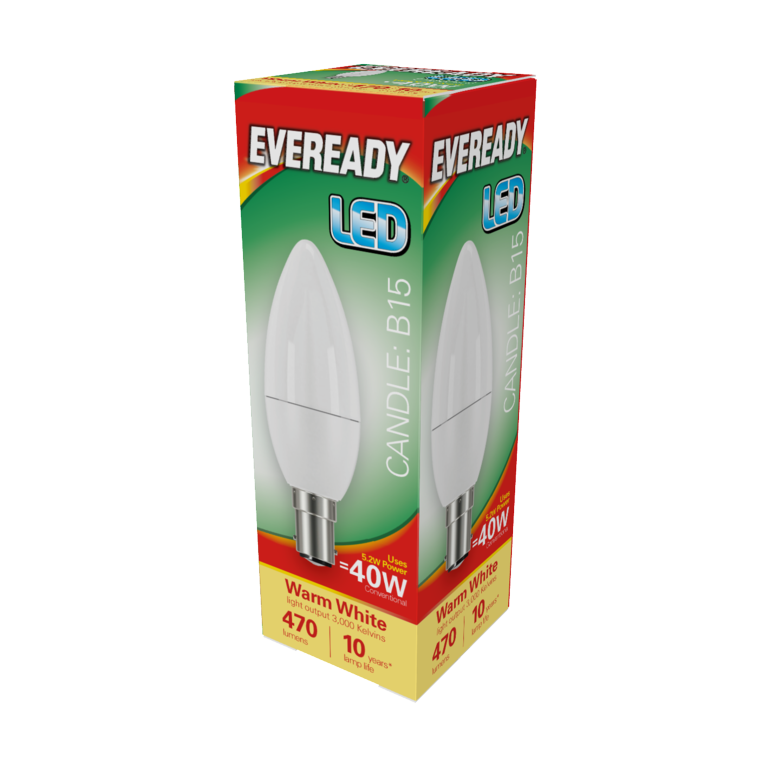 Bougie LED Eveready 6W 480lm Lumière du jour 6500k B22