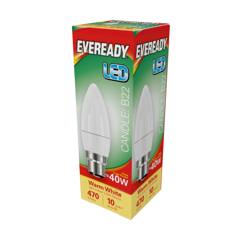 Bougie LED Eveready 6W 480lm Lumière du jour 6500k B22