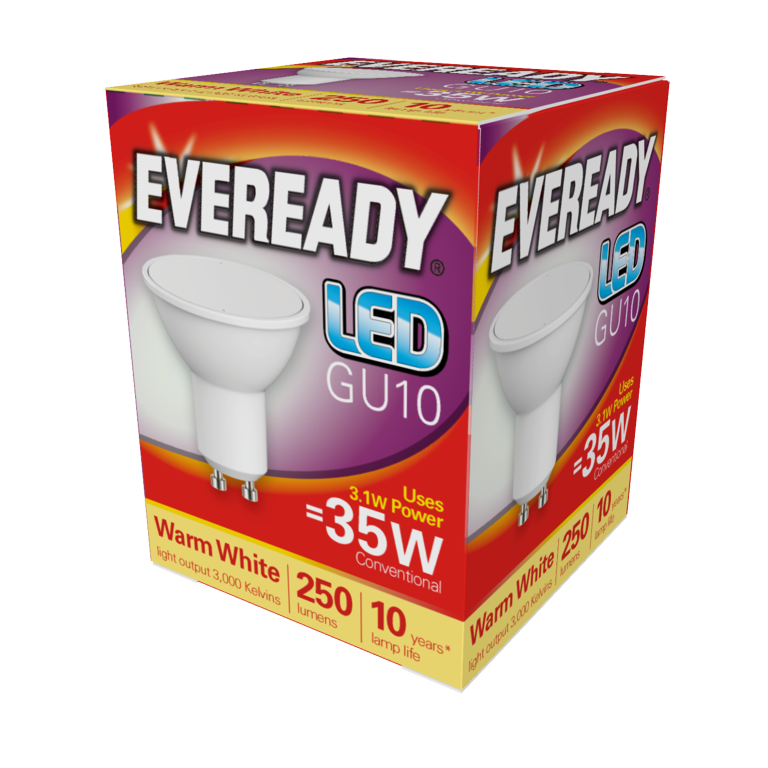 Eveready LED GU10 3W 235lm Blanco Cálido 3000k