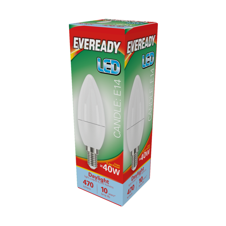 Bougie LED Eveready 6W 480lm Lumière du jour 6500k B22