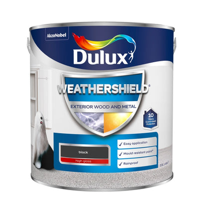 Dulux Weathershield Exterior Brillo 2.5L Negro