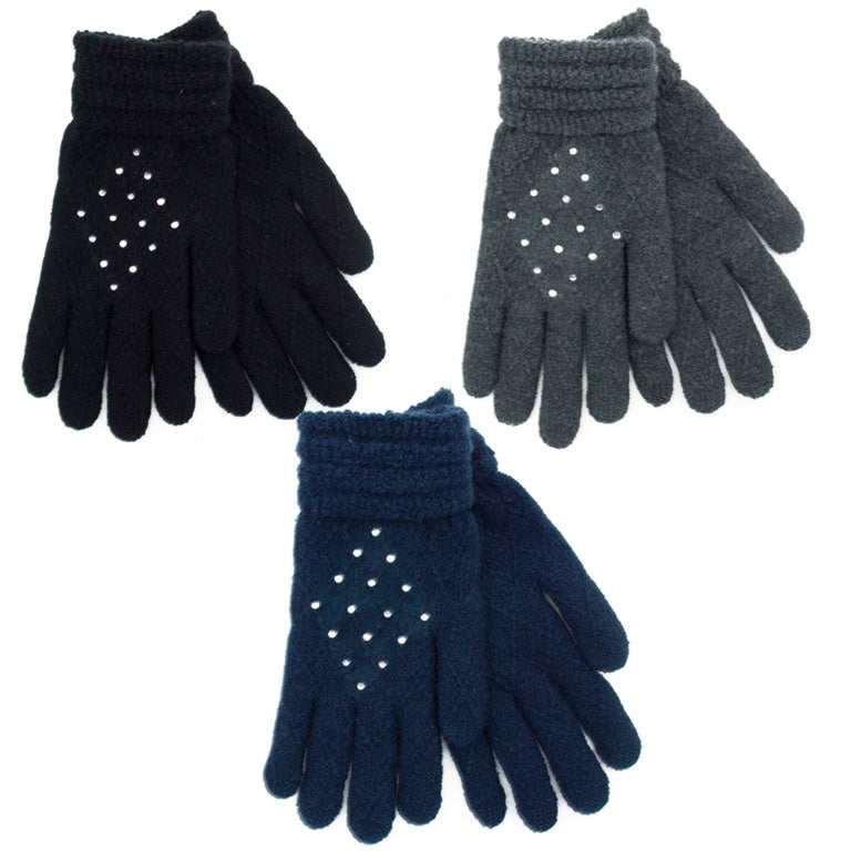 RJM Ladies Gloves With Diamantes