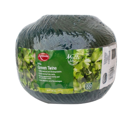 Boule de ficelle de jute verte Ambassador 200g/125m