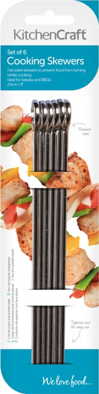 Brochetas de acero inoxidable con lados planos de KitchenCraft