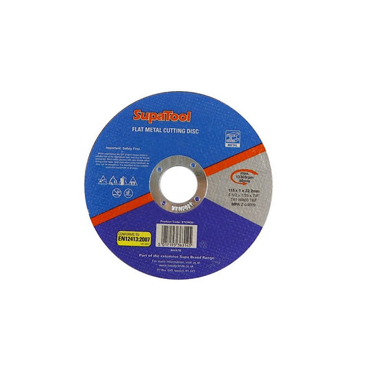SupaTool Flat Metal Cutting Disc 115mmx1mm