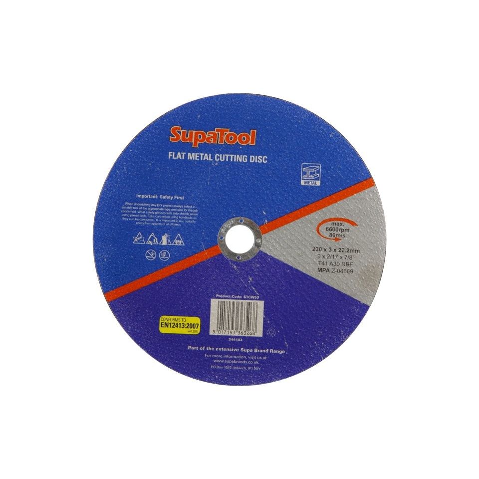 SupaTool Flat Metal Cutting Disc 230mm x 3.2mm