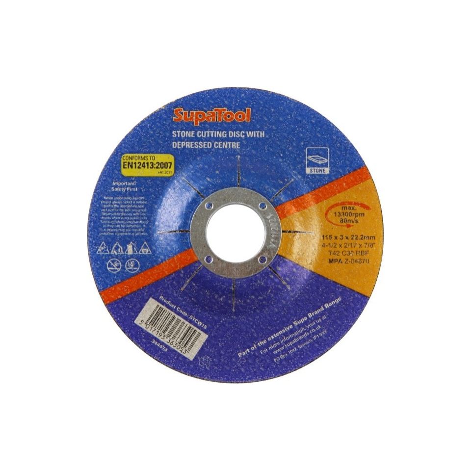 SupaTool Stone Cutting Disc With Depressed Centre