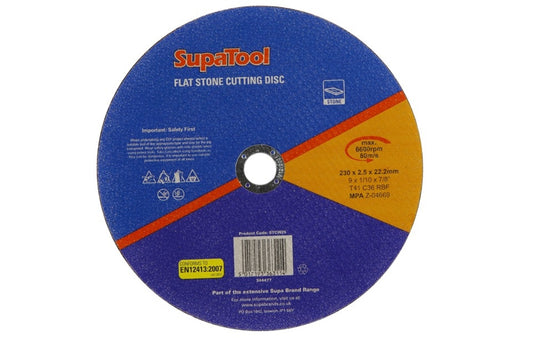 SupaTool Flat Stone Cutting Disc 230mmx2.5mm