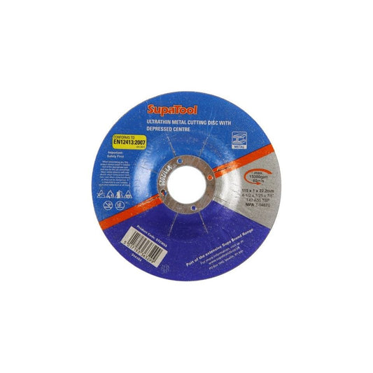 SupaTool Ultrathin Metal Cutting Disc With Depressed Centre