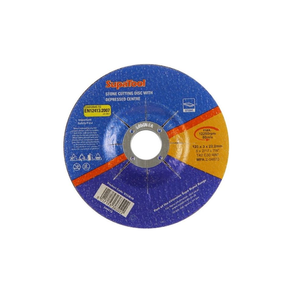 SupaTool Stone Cutting Disc With Depressed Centre