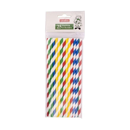 Pailles en papier rayées multicolores Castleview