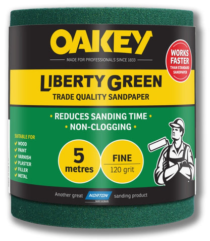 Oakey Liberty Green Sanding Roll 5m