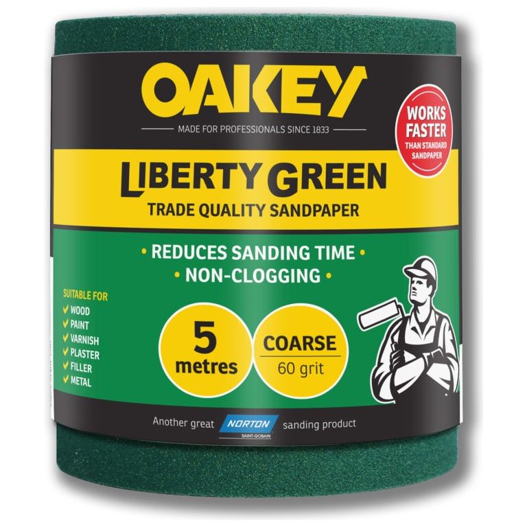 Oakey Liberty Green Sanding Roll 5m