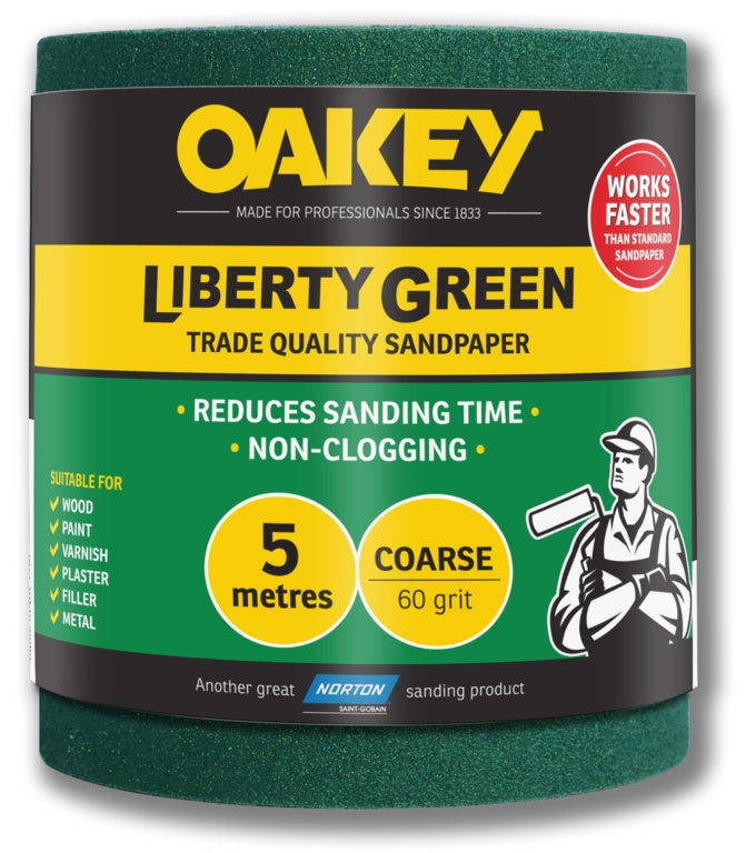 Oakey Liberty Green Sanding Roll 5m