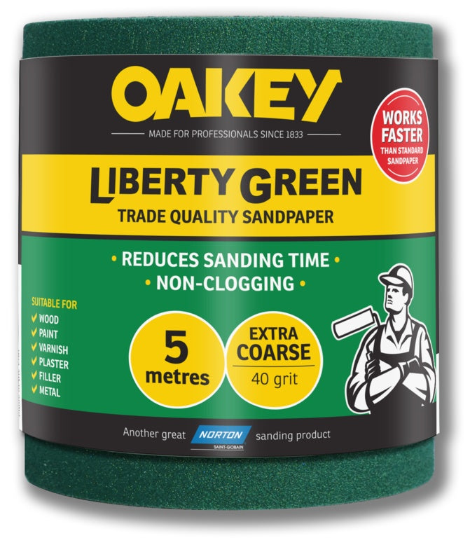 Oakey Liberty Green Sanding Roll 5m