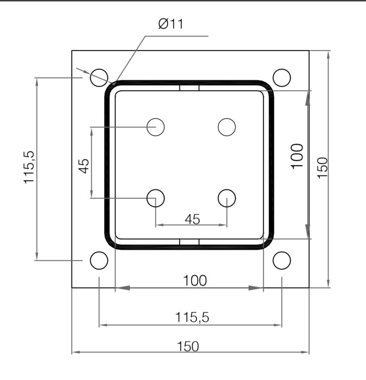 Picardy Bolt-Down Post Support
