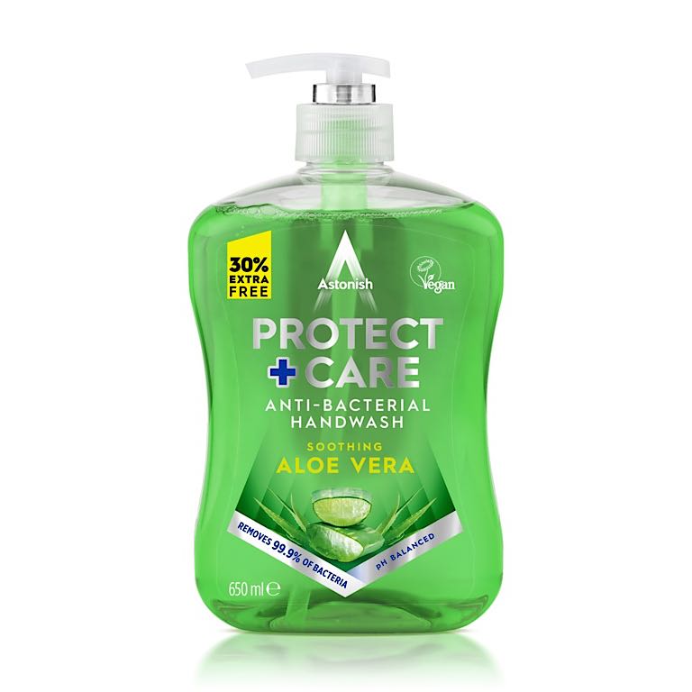 Astonish Protect + Care Lavage Antibactérien pour les Mains Aloe Vera 650 ml 