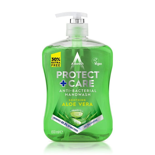 Astonish Protect + Care Lavage Antibactérien pour les Mains Aloe Vera 650 ml 