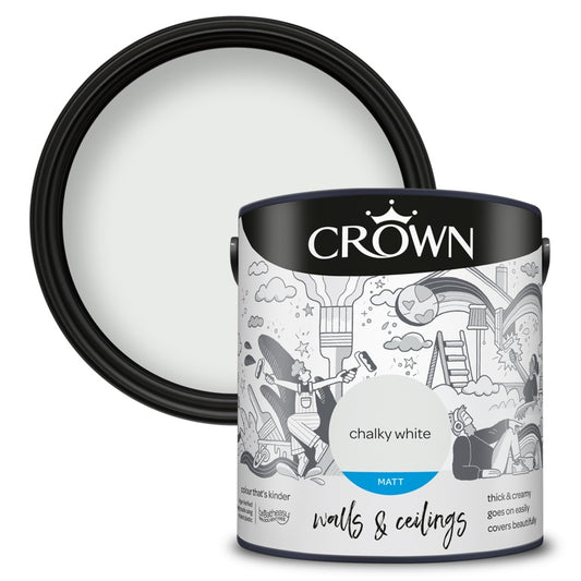 Crown Murs &amp; Plafonds Mat 2,5L Blanc Crayeux