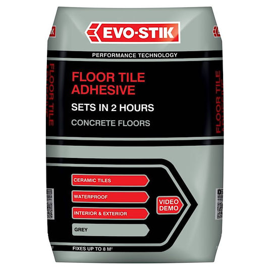 Adhesivo para baldosas Evo-Stik de juego rápido para suelos de hormigón, 20 kg